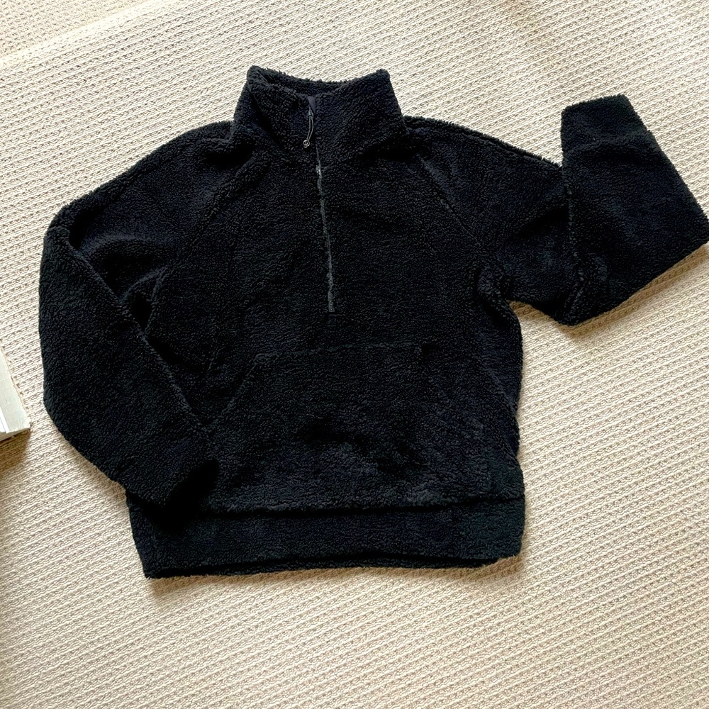 Scuba oversized fleece funnel neck half-zip long
